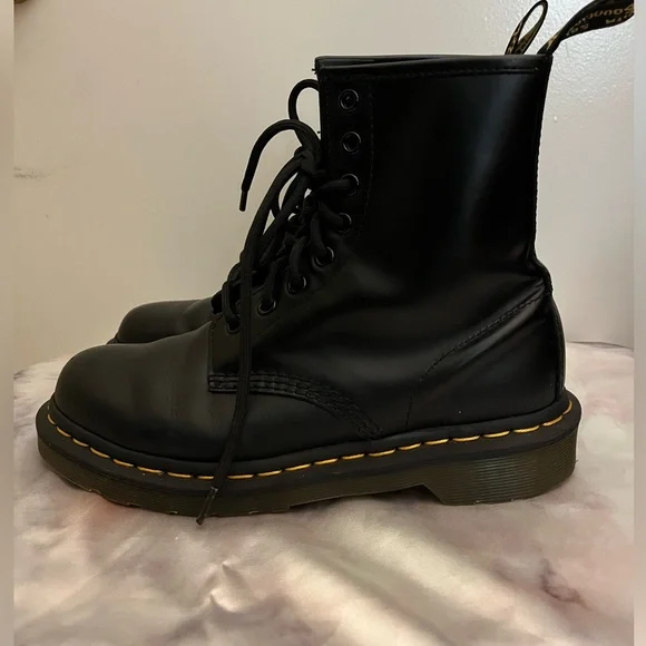Dr. Martens Black Leather Lace-Up Boots - Picture 3 of 10